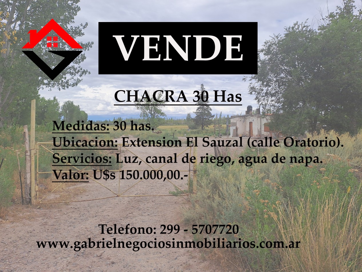 Se vende chacra de 30 Has