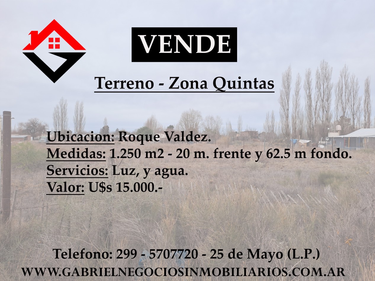 Terreno sobre calle Roque Valdez